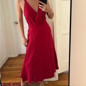 Reformation Vibrant Red Backless Dress